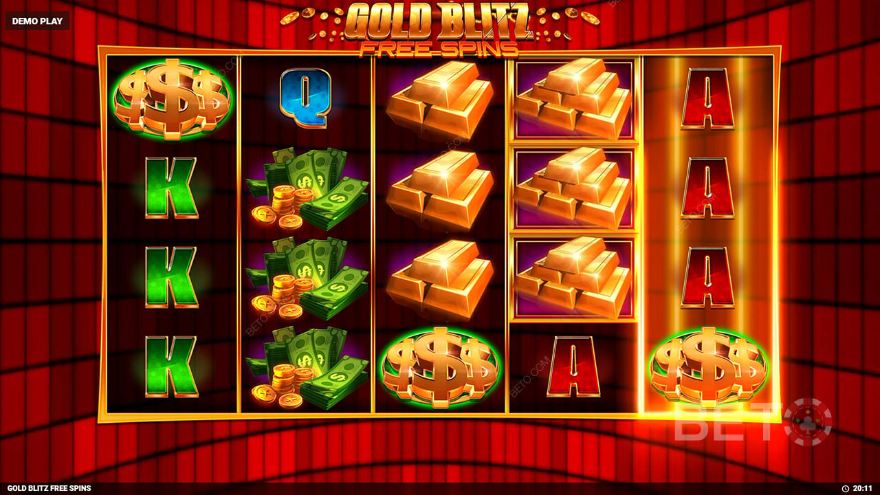 Gold Blitz Free Spins com multiplicadores e progressão de coleta