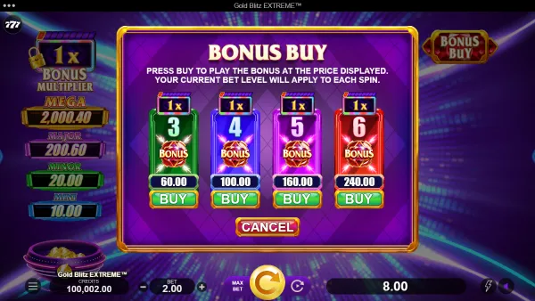 Visualização de probabilidade e distribuição de resultados no Gold Blitz